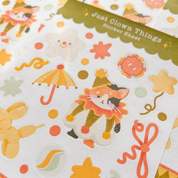 Just Clown Things Paper Sticker Sheet