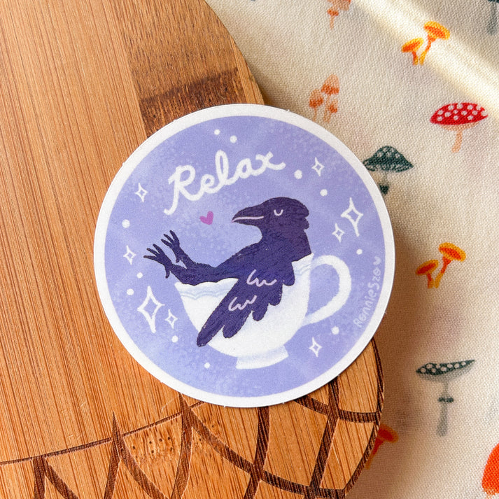 Relax Crow Sticker