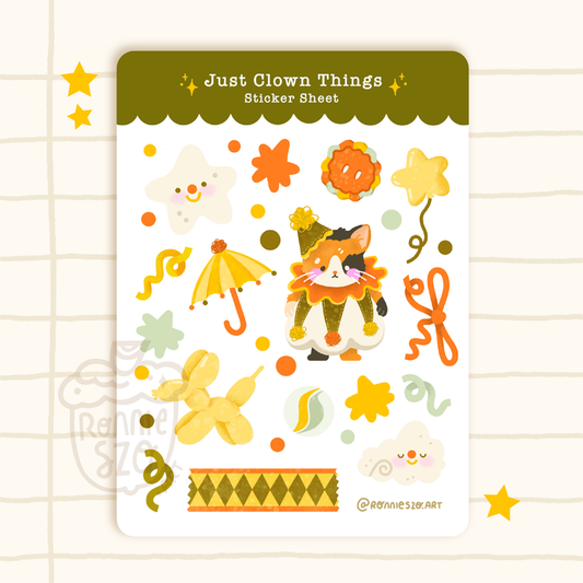 Just Clown Things Paper Sticker Sheet
