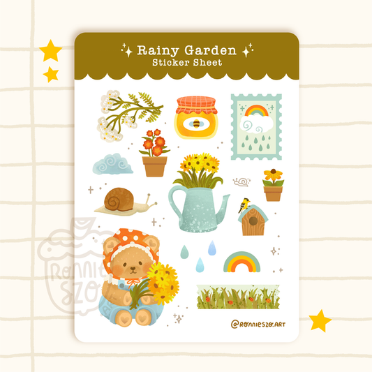 Rainy Garden Paper Sticker Sheet