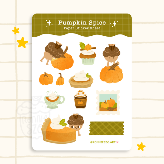 Pumpkin Spice Paper Sticker Sheet