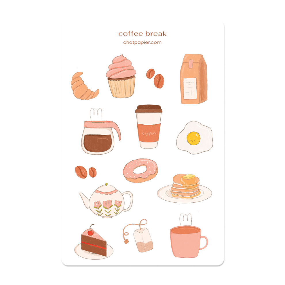 Coffee Break Paper Sticker Sheet