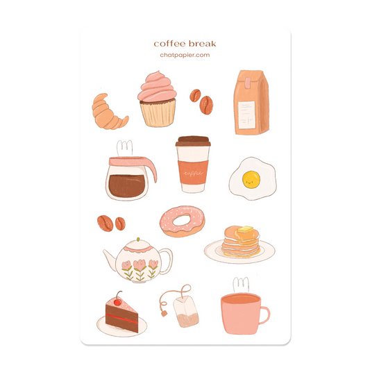 Coffee Break Paper Sticker Sheet