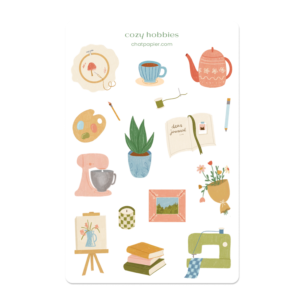 Cozy Hobbies Paper Sticker Sheet