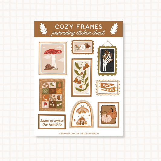 Cozy Autumn Frames Journaling Sticker Sheet