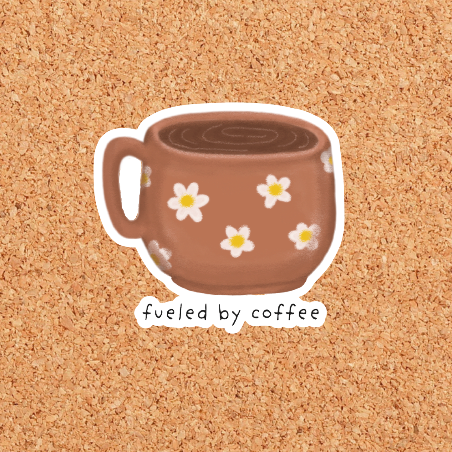 Fueled By Coffee Mug Sticker