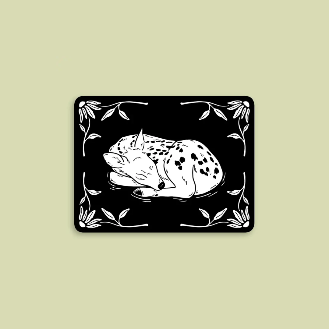 Floral Sleeping Deer Sticker