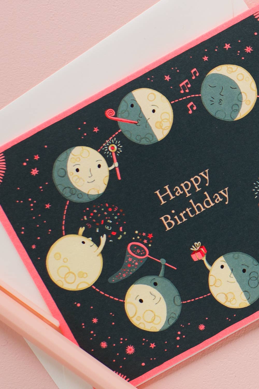 Moon Phases Birthday Greeting Card
