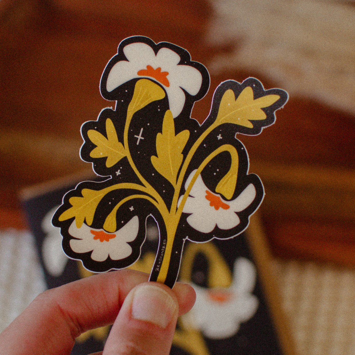 White Wildflower Sticker