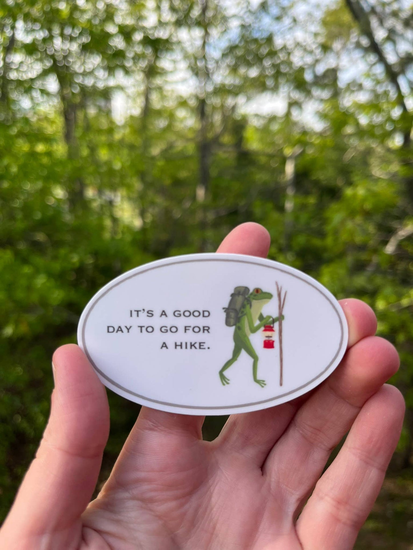 Hiking Frog Sticker