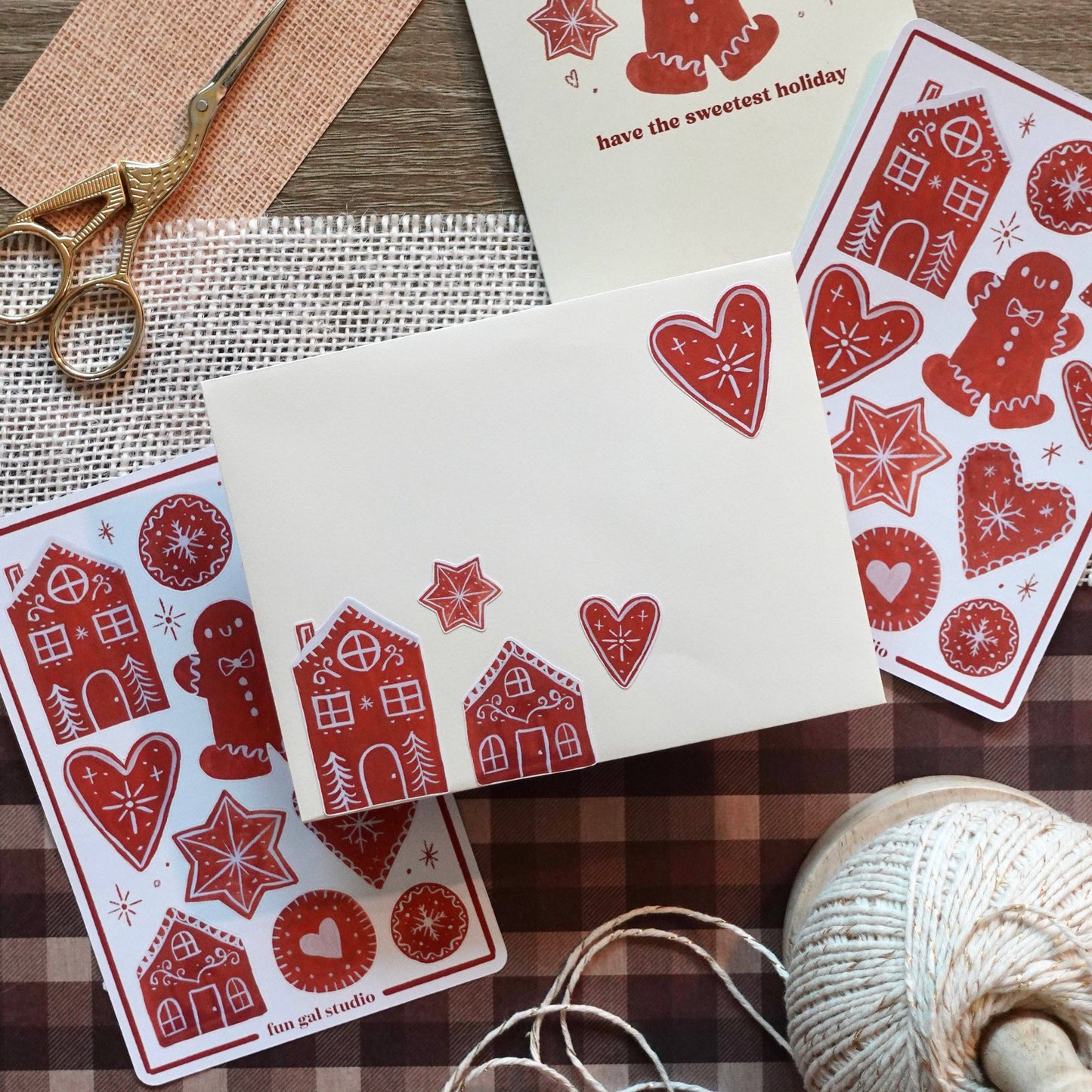 Gingerbread 4x6 Paper Sticker Sheet