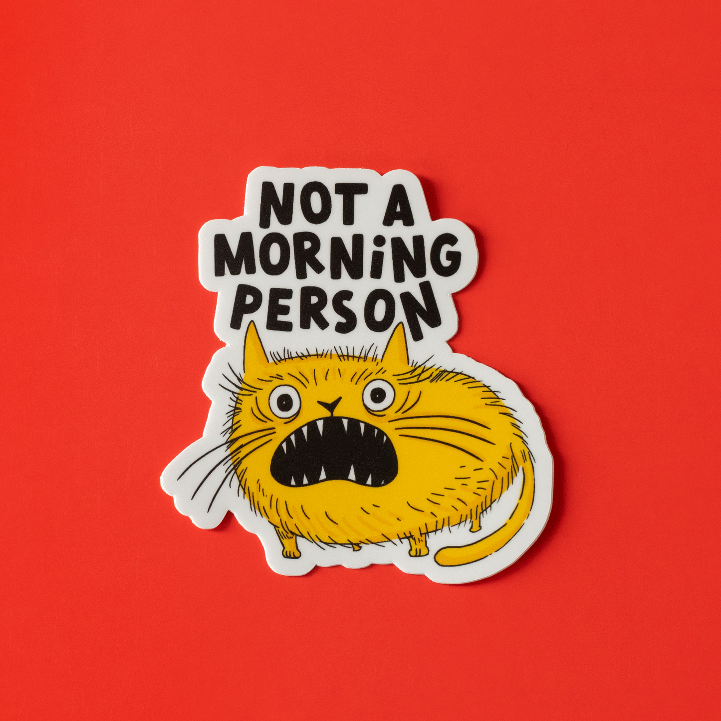 Not A Morning Person Cat Vinyl Sticker
