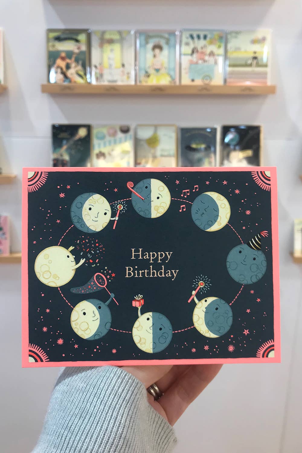 Moon Phases Birthday Greeting Card