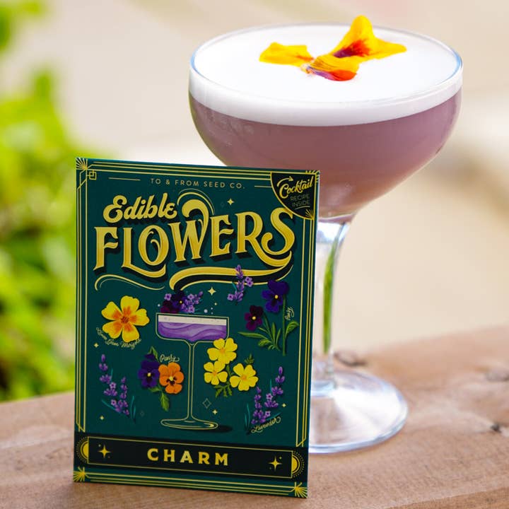 Seed Packet & Cocktail Recipe - Edible Flowers