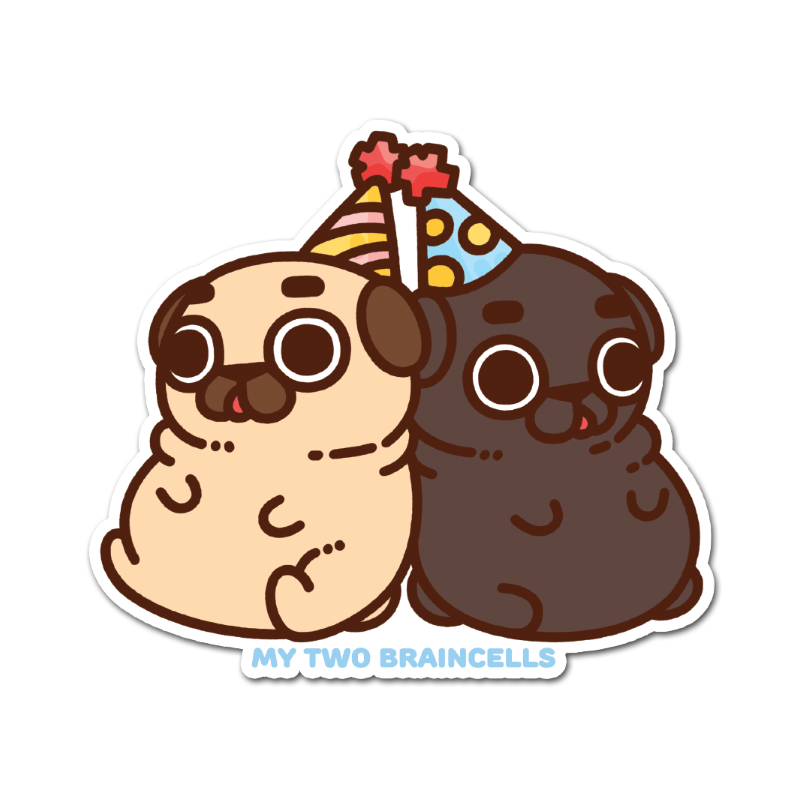 My Two Braincells Puglie & Ollie Sticker