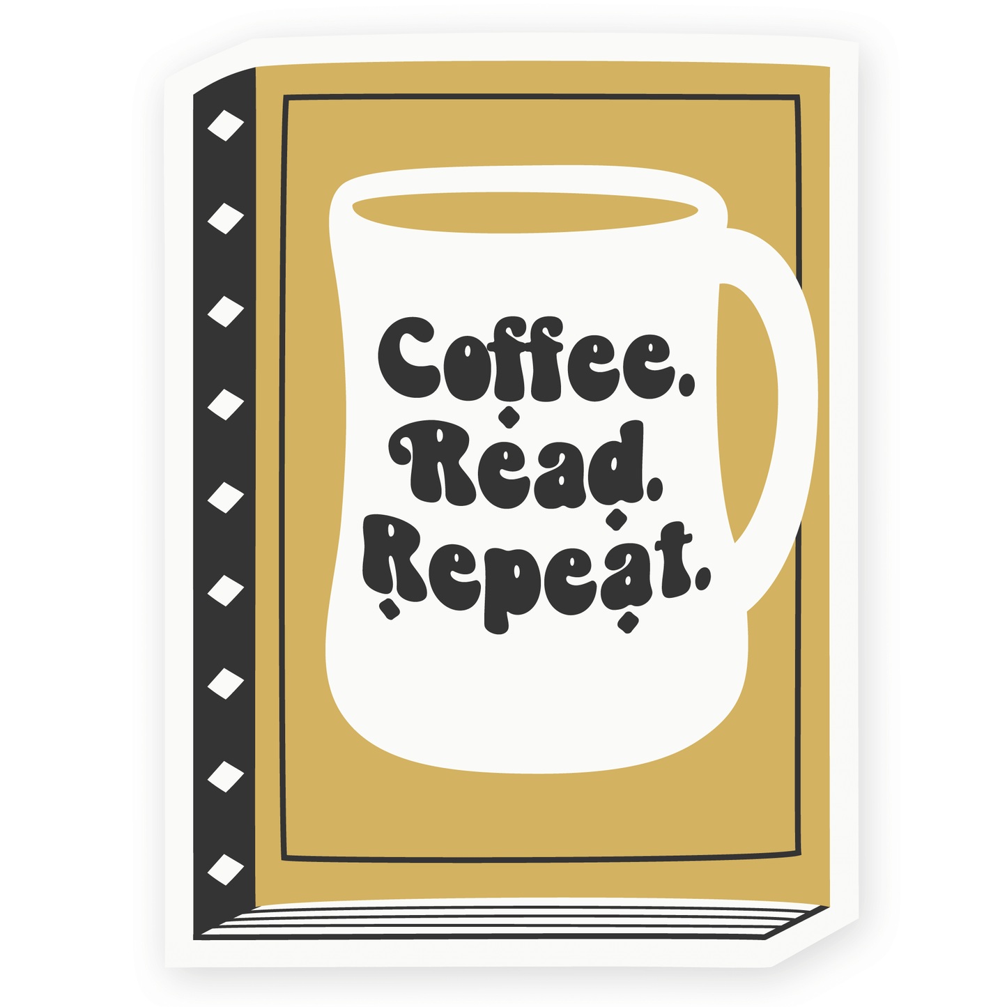 Coffee Read Repeat Book Sticker