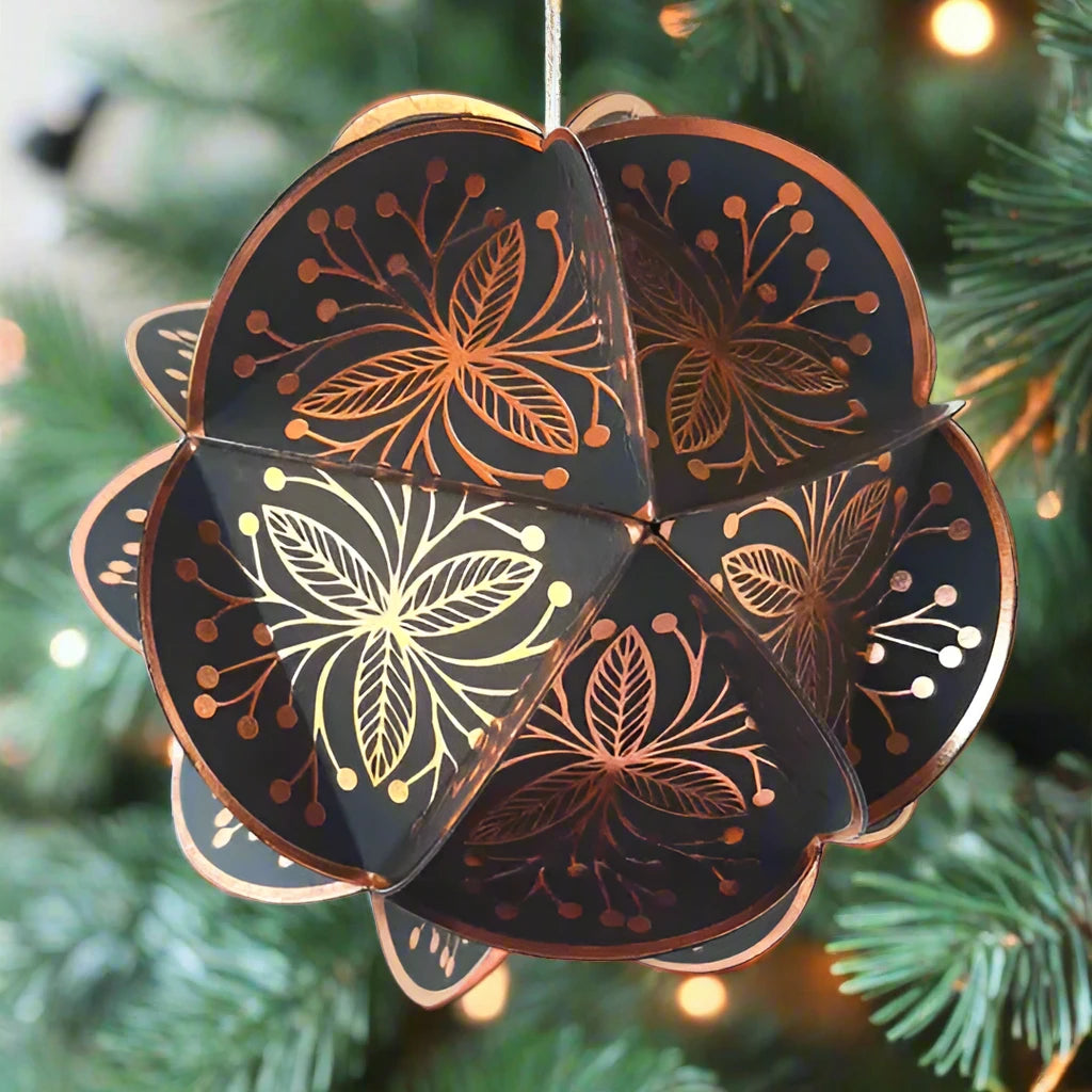 Paper Globe Ornament Kit - Copper & Black