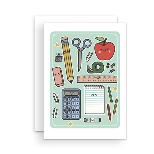 Cute School Supplies Card