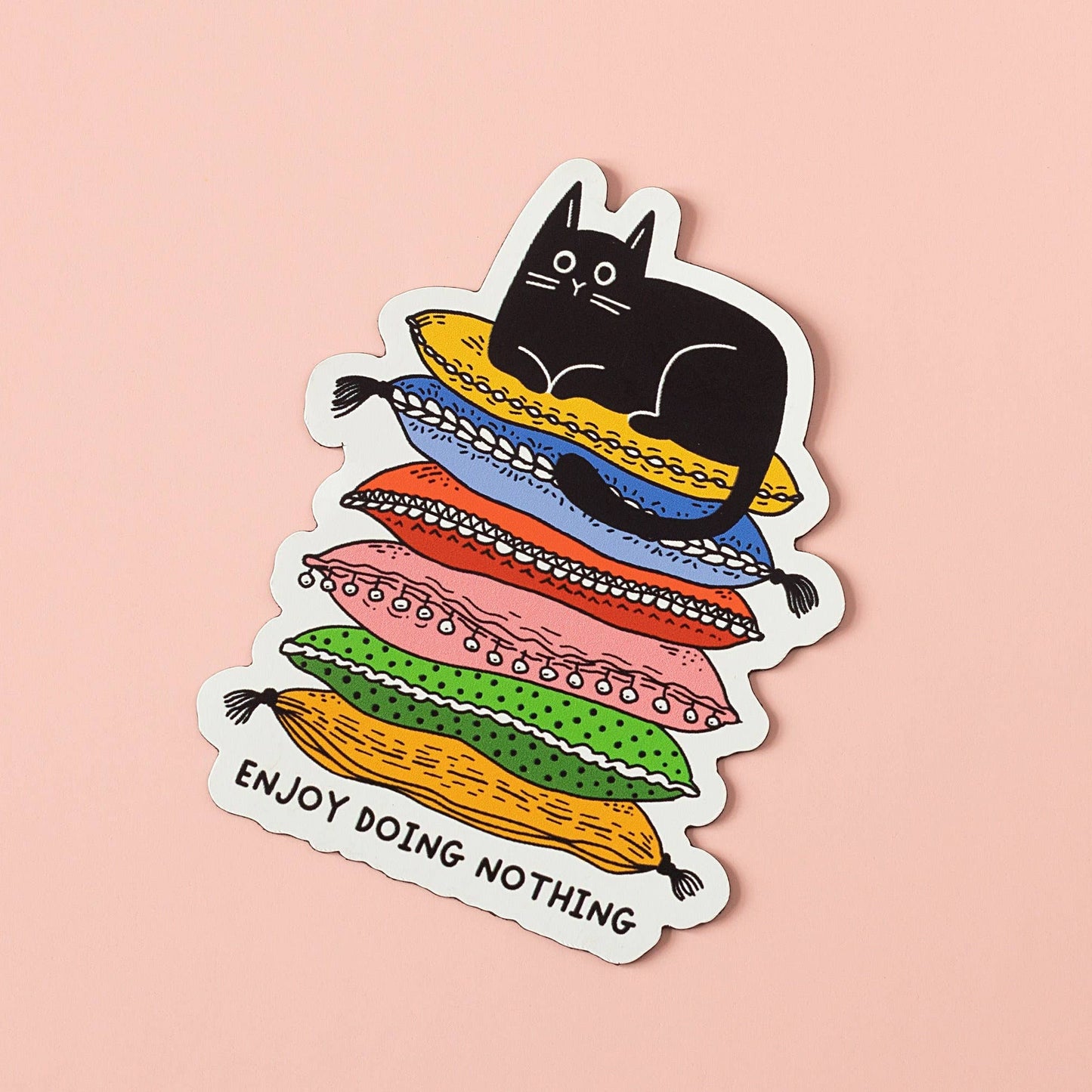 Enjoy Doing Nothing Cat Vinyl Sticker