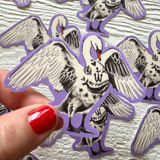 Art is Forever Swan Sticker