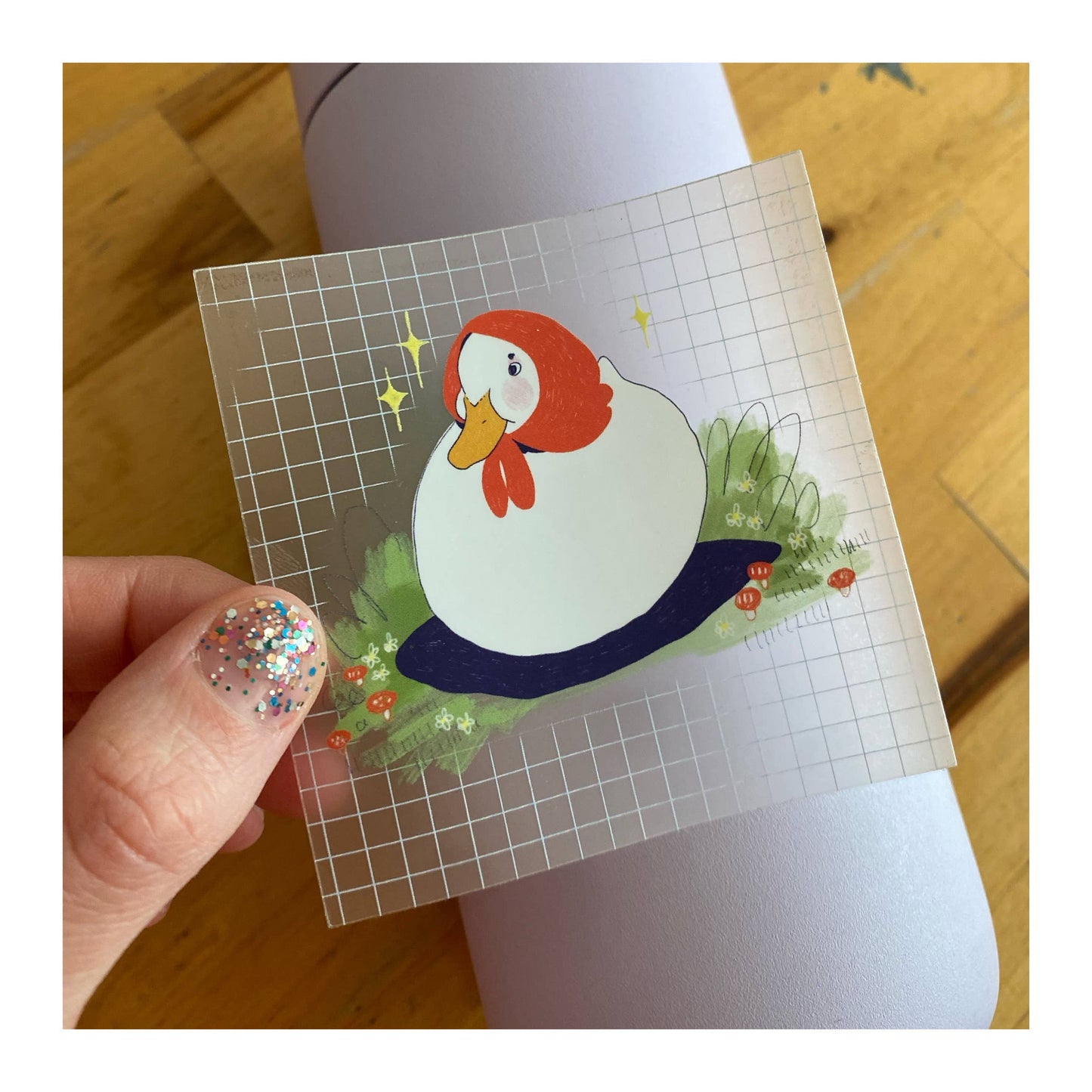 Babushka Duck Transparent Sticker