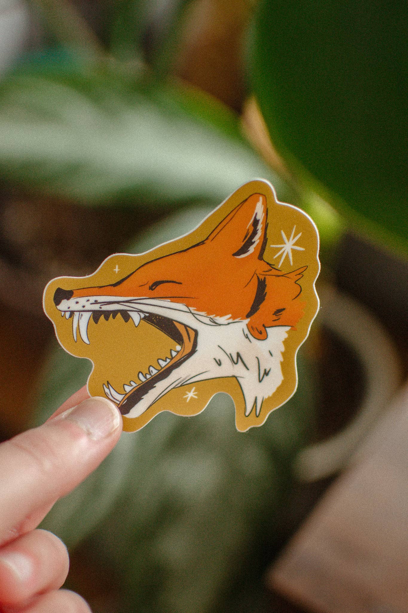 Angry Fox Wildlife Sticker