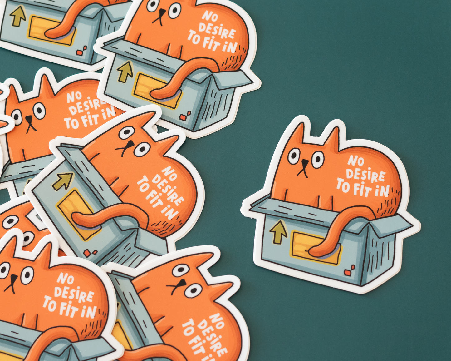 No Desire to Fit In Cat Sticker