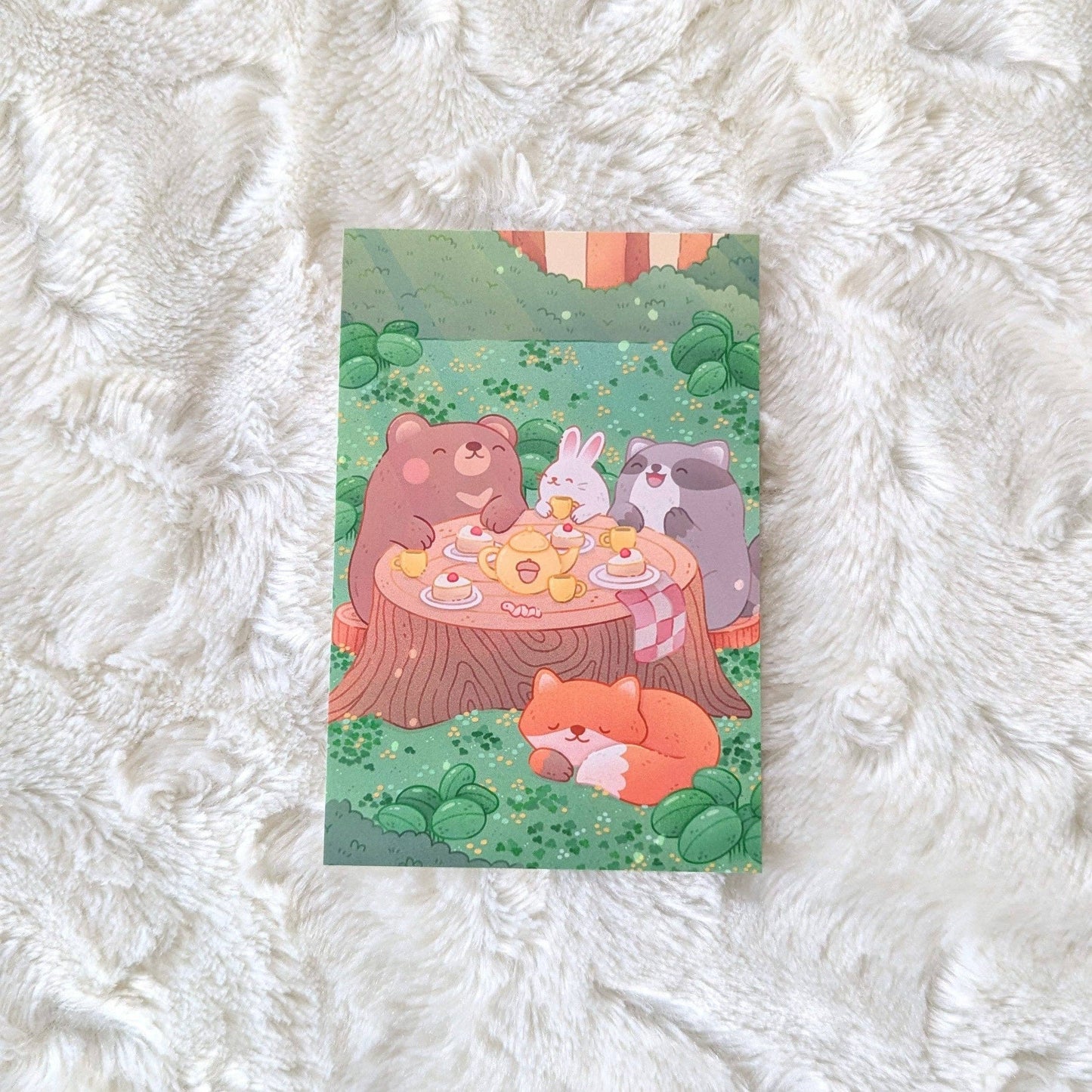 Woodland Tea Party Postcard