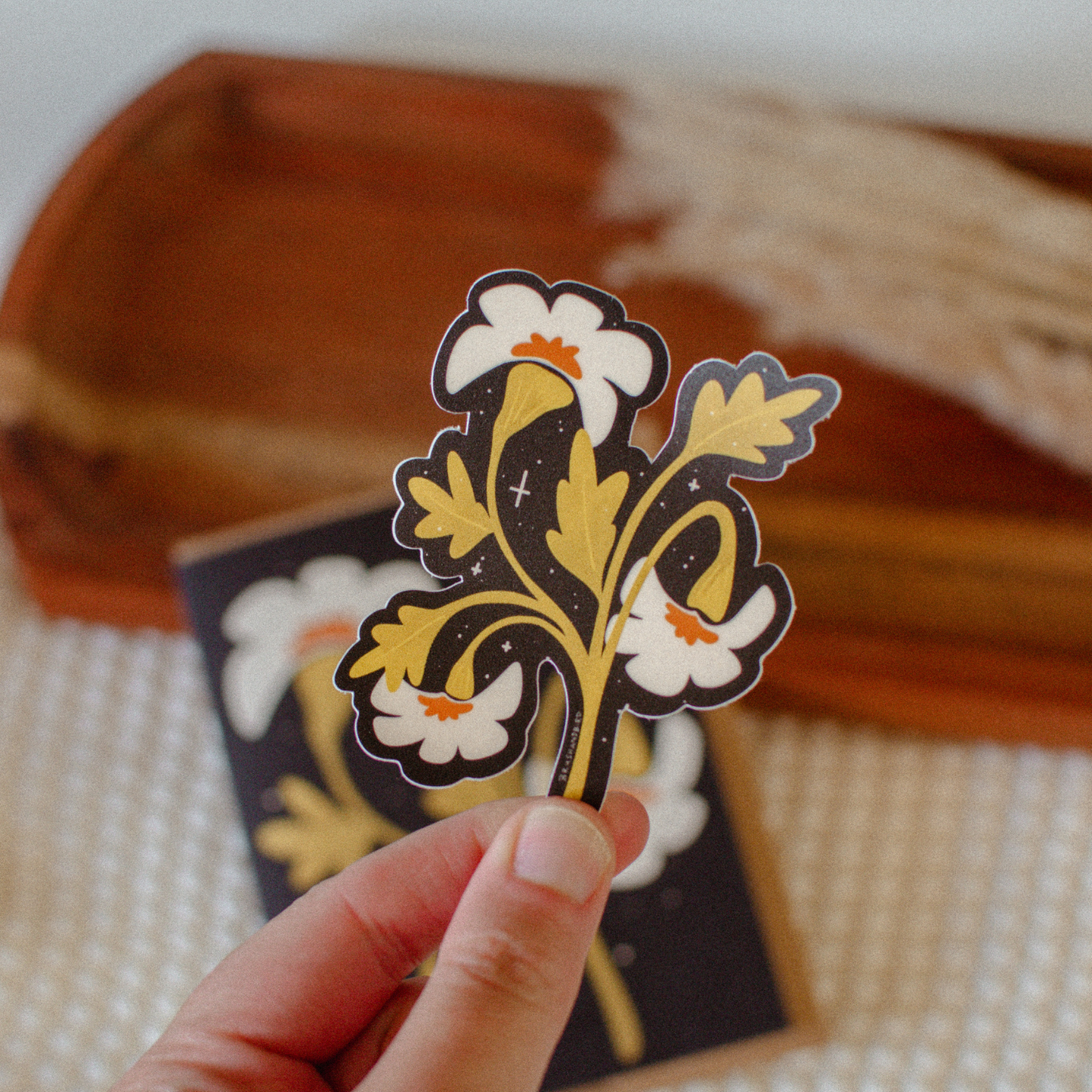 White Wildflower Sticker