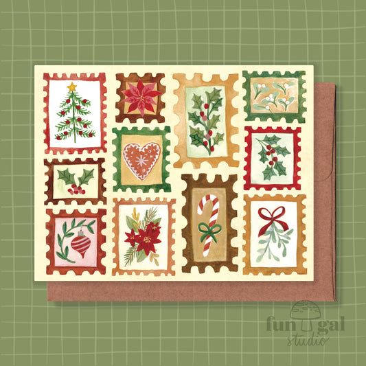 Christmas Stamps Holiday Card