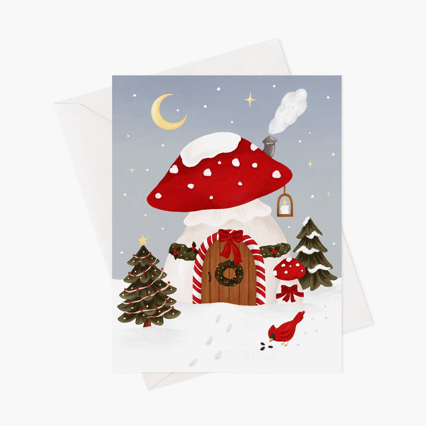 Fairy Mushroom Christmas Greeting Card