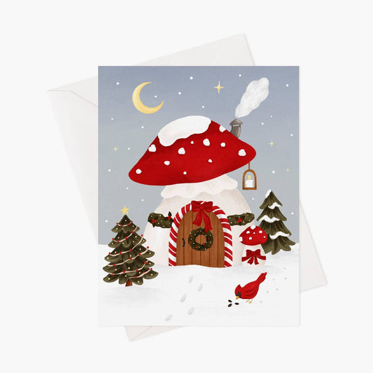 Fairy Mushroom Christmas Greeting Card