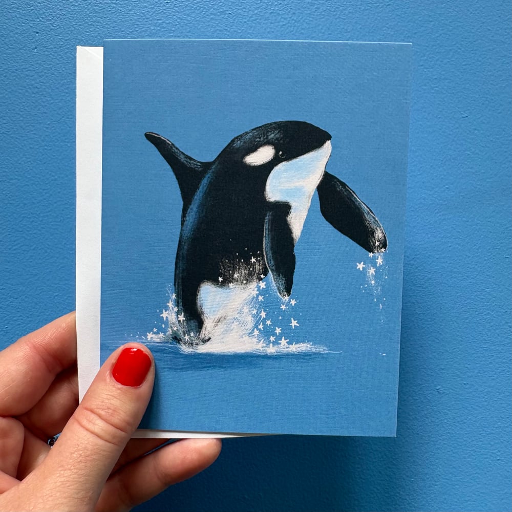 Breaching Orca Greeting Card