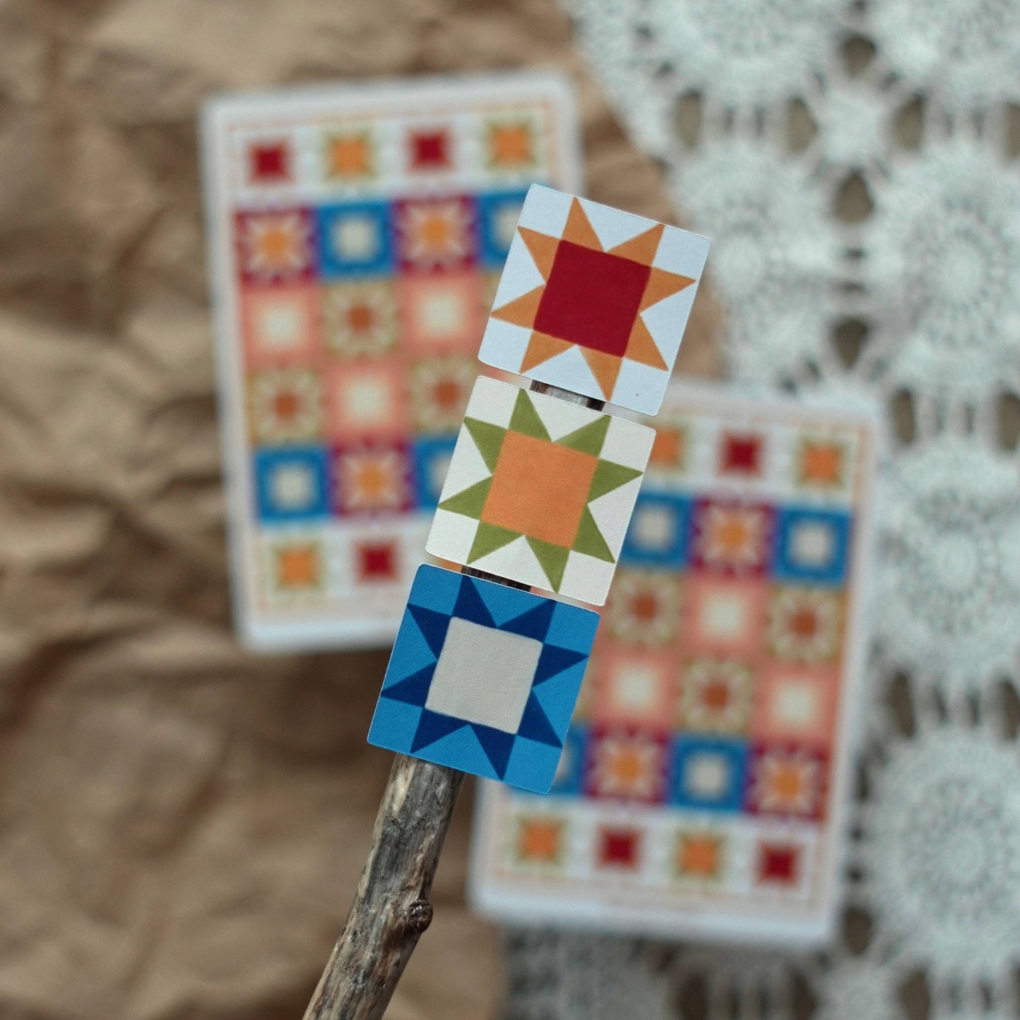 Cozy Quilt Squares 4x6 Sticker Sheet