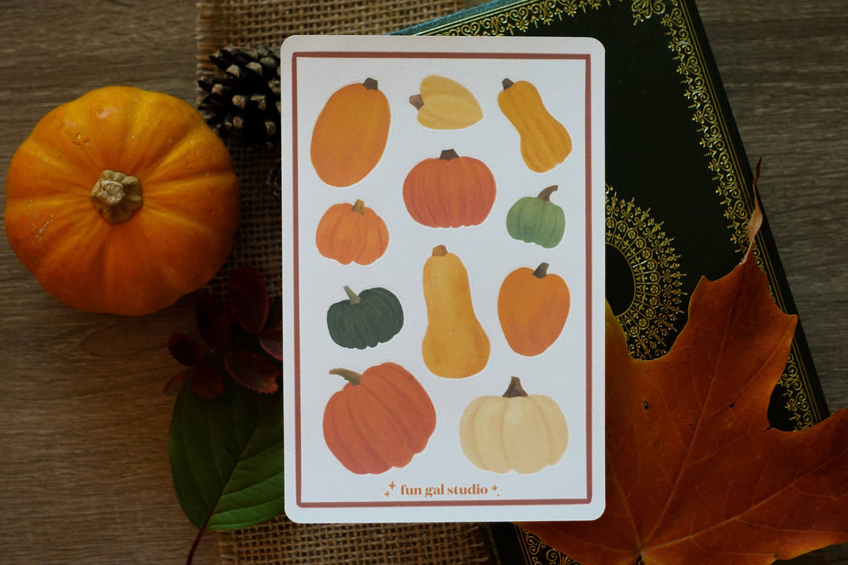 Pumpkins & Squash 4x6 Paper Sticker Sheet