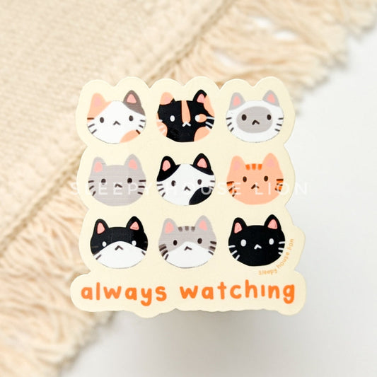 Always Watching Cat Sticker