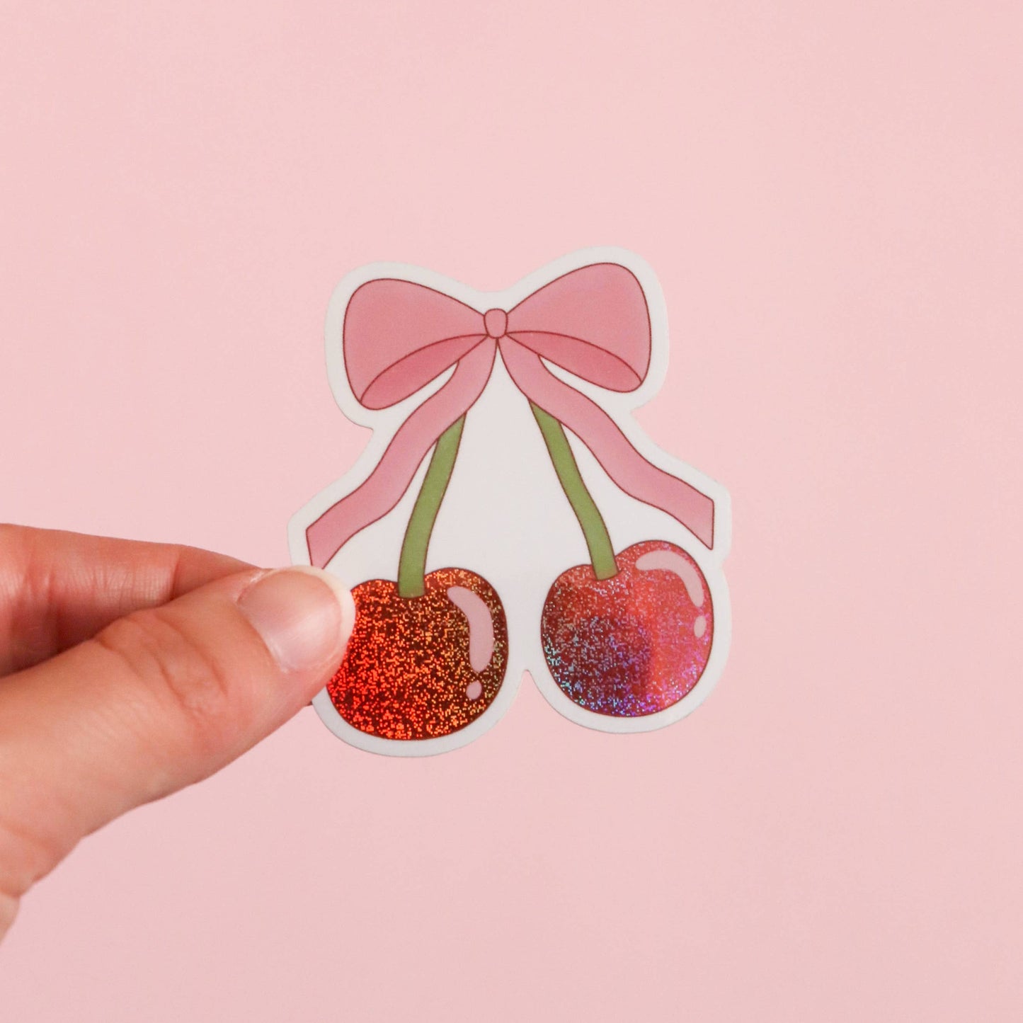 Sweet Cherries Glitter Sticker