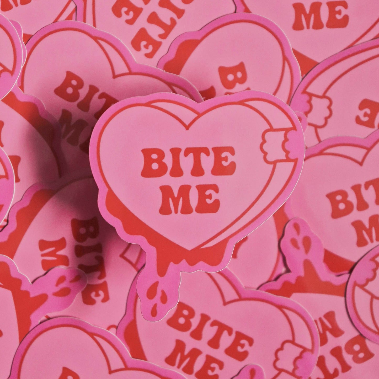 Bite Me Candy Heart Sticker