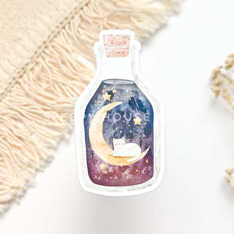 Celestial Bottle Cat Sticker