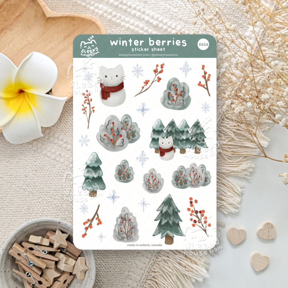 Winter Berries 4x6 Paper Sticker Sheet