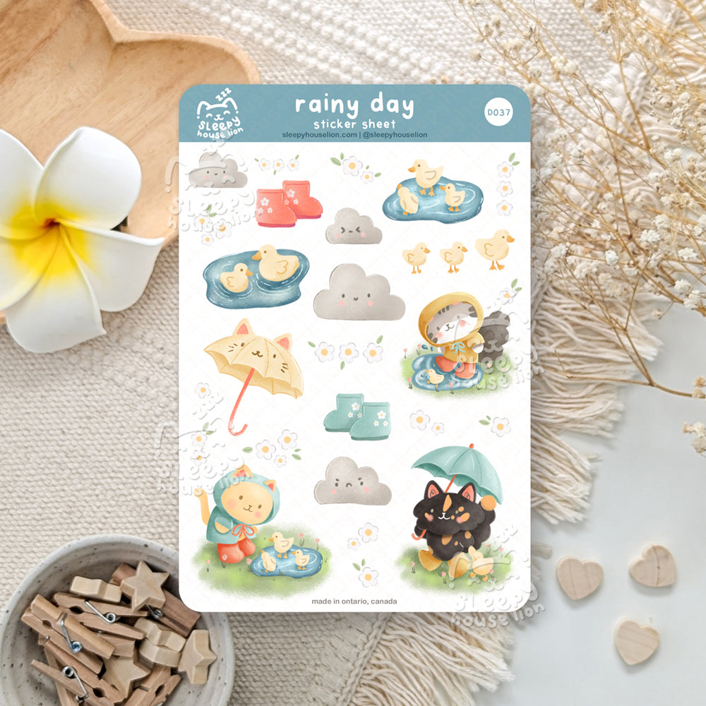 Rainy Day 4x6 Paper Sticker Sheet