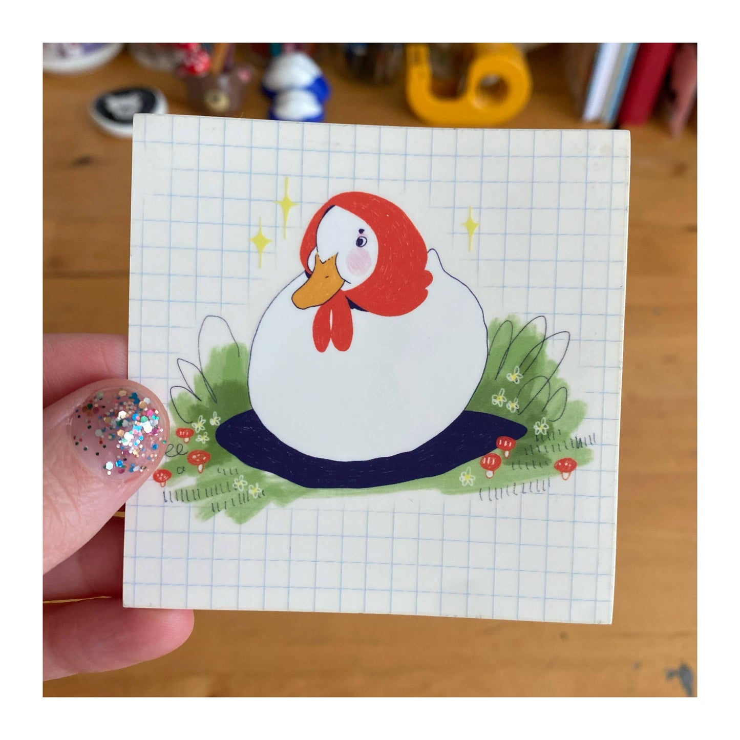Babushka Duck Transparent Sticker