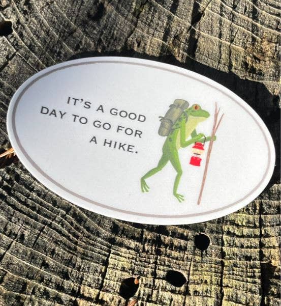 Hiking Frog Sticker
