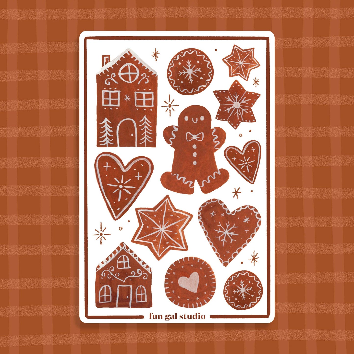 Gingerbread 4x6 Paper Sticker Sheet