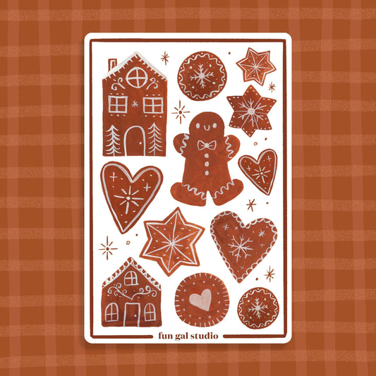 Gingerbread 4x6 Paper Sticker Sheet