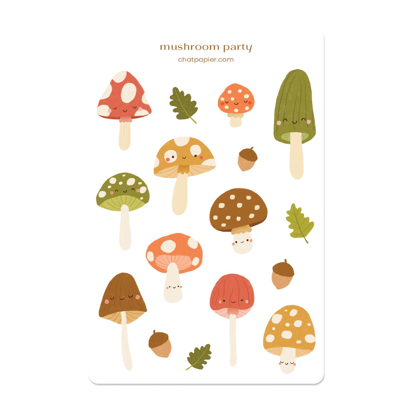 Mushroom Party Paper Sticker Sheet