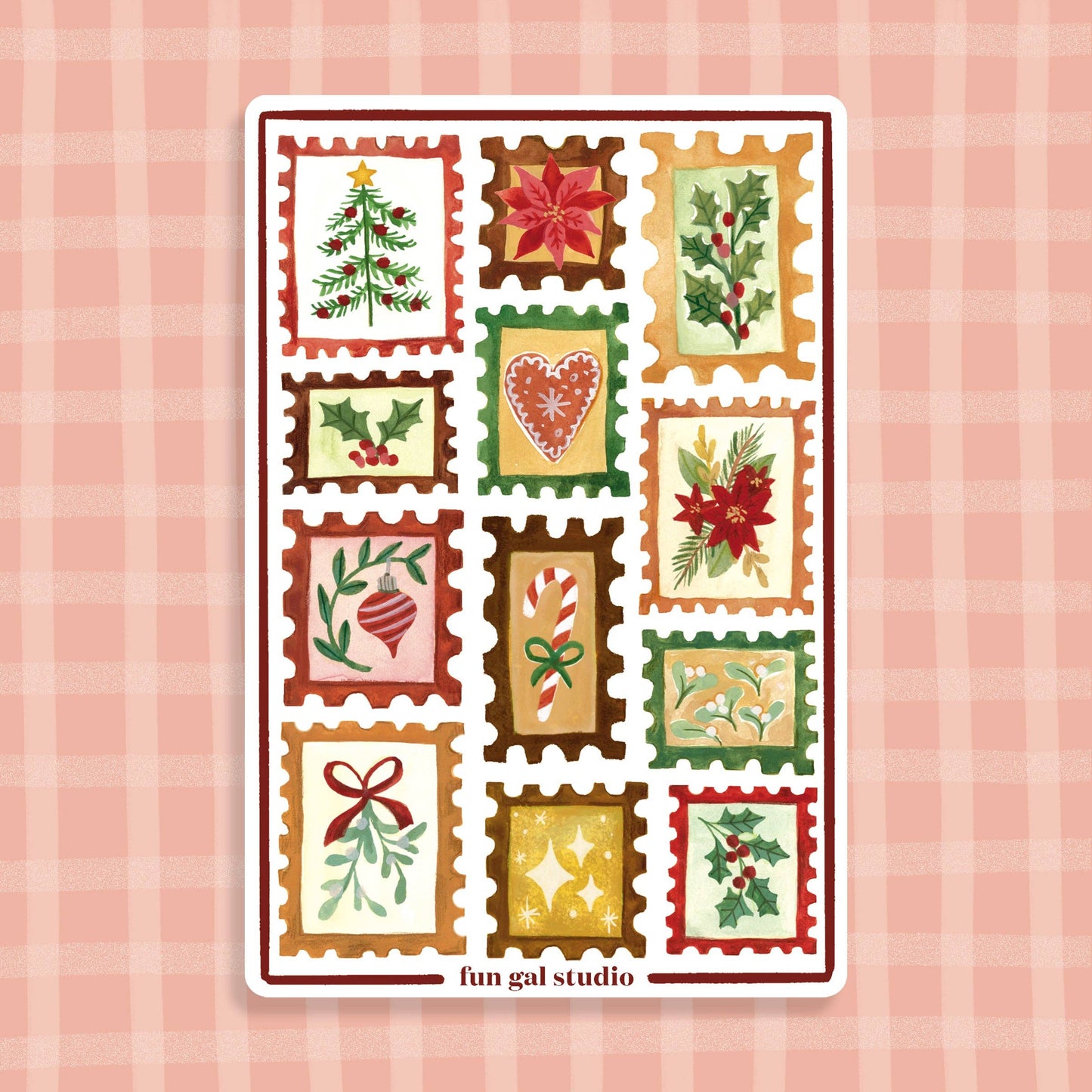 Christmas Stamps 4x6 Paper Sticker Sheet