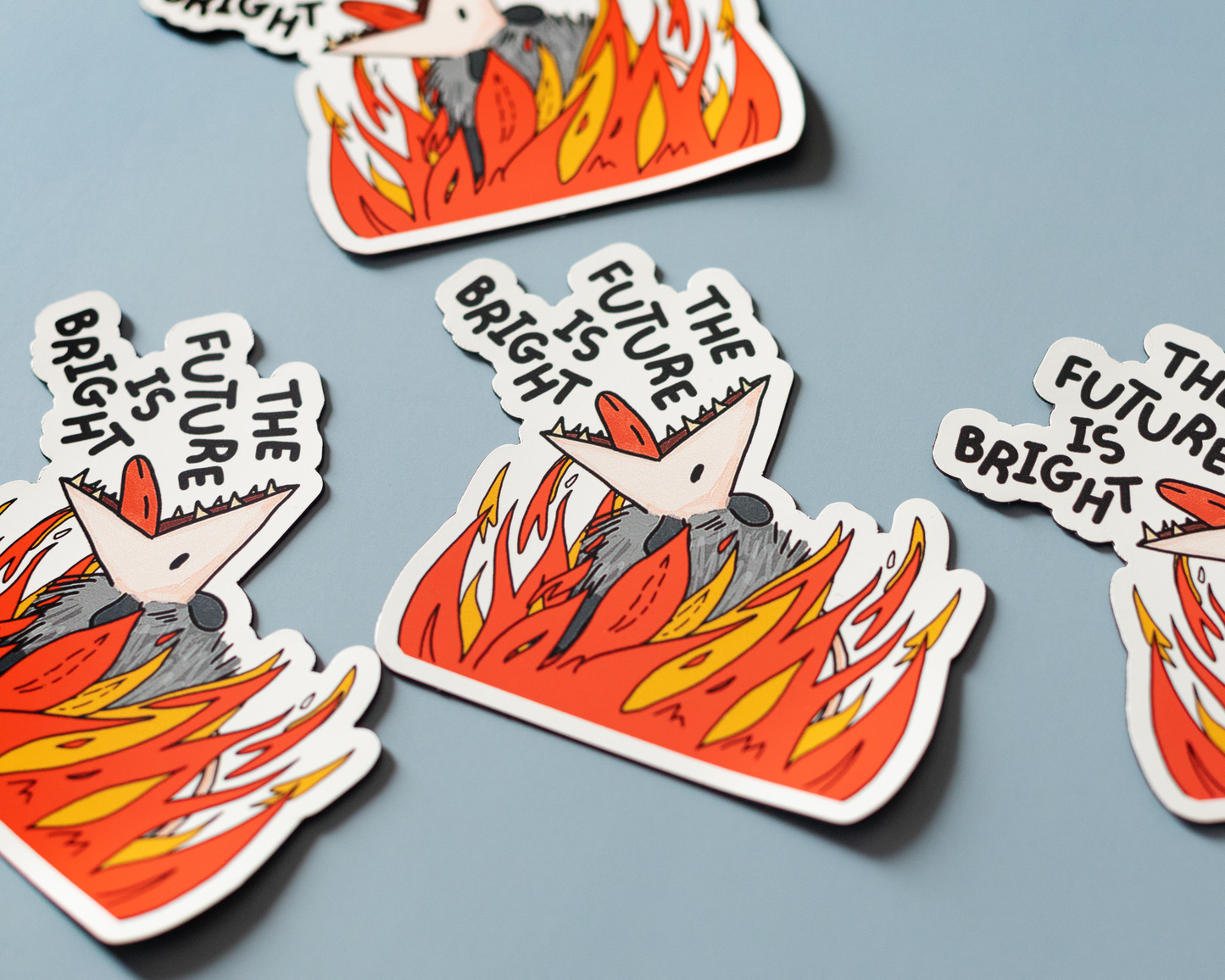 The Future is Bright Opossum Vinyl Sticker