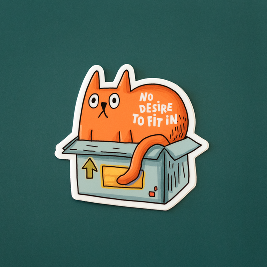 No Desire to Fit In Cat Sticker