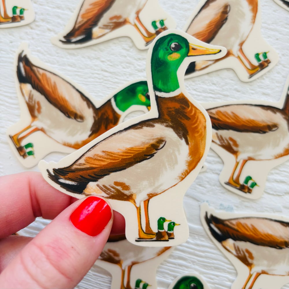 Duck in Slippers Sticker
